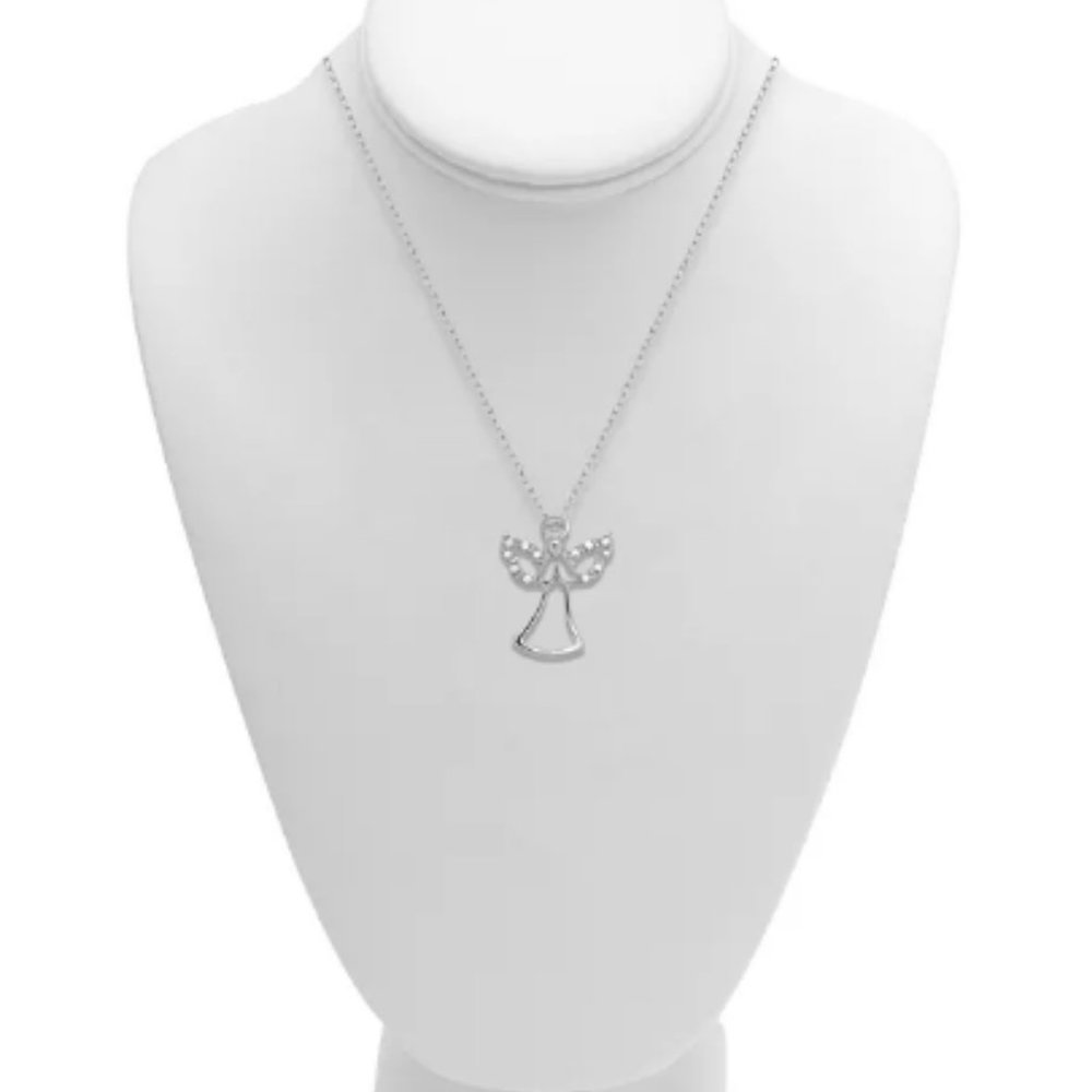 Sterling Silver Diamond Angel Necklace - Gift Box - Picture 4 of 7